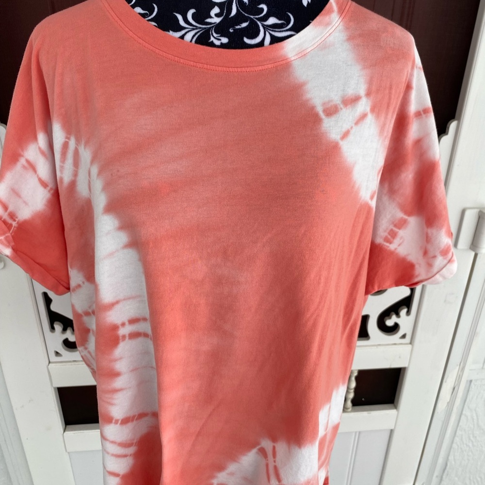 Time And Tru Women's Tie Dye Cotton T-Shirt With Dolman Sleeves Size XXXL (22) - Picture 10 of 12